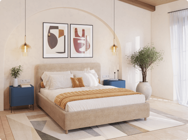 Кровать с изголовьем и подъемным механизмом Blue Sleep 3.0