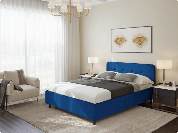 Кровать с изголовьем Blue Sleep Middle