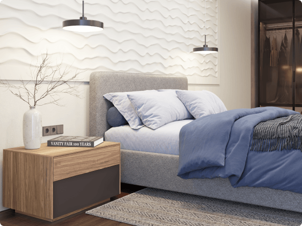 Кровать с изголовьем и подъемным механизмом Blue Sleep 3.0